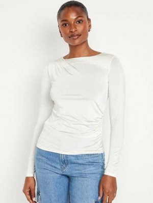 Old Navy Long-Sleeve Ruched Top Light Blue | UVF168257