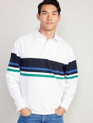 Old Navy Long-Sleeve Rugby Polo Blue / Green Stripes | TOH024389