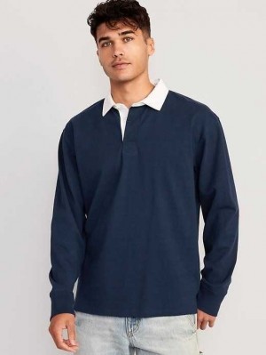 Old Navy Long-Sleeve Rugby Polo Navy | RDS102693