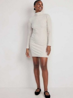 Old Navy Long Sleeve Mock Neck Mini Dress Beige | JDU874123