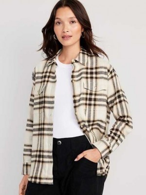 Old Navy Loose Flannel Shirt White | SIZ125970