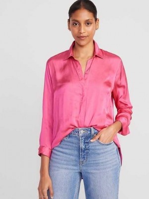 Old Navy Loose Satin Shirt Pink | ESF269081