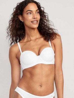 Old Navy Low-Coverage Convertible Strapless Underwire Bra White | SOX354872