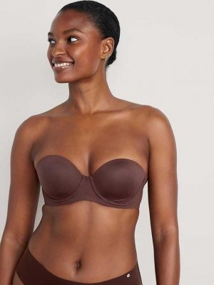 Old Navy Low-Coverage Convertible Strapless Underwire Bra French Roast | IBE794208