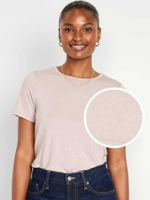 Old Navy Luxe Crew-Neck Glimmer T-Shirt Pink | HLP147382