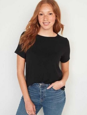 Old Navy Luxe Crew-Neck T-Shirt Black | QHU291837