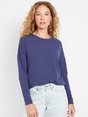 Old Navy Luxe Rib-Knit Tunic T-Shirt Bluesday | ZKY839472