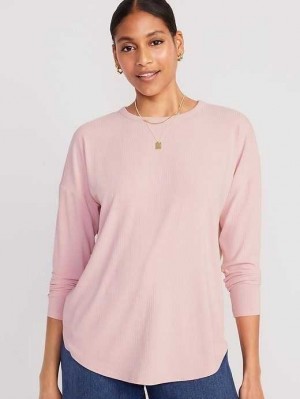 Old Navy Luxe Rib-Knit Tunic T-Shirt Pink | BQT095684