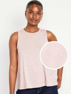 Old Navy Luxe Sleeveless High-Neck Glimmer T-Shirt Pink | IPQ729830