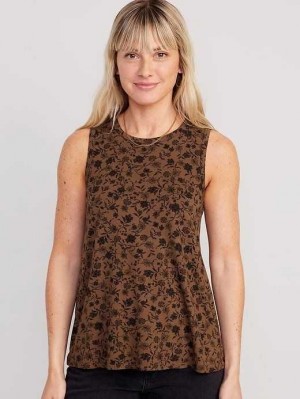 Old Navy Luxe Sleeveless High-Neck T-Shirt Brown | XYR021735