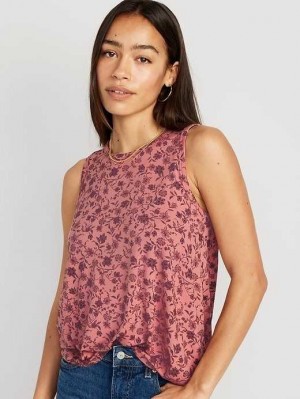 Old Navy Luxe Sleeveless High-Neck T-Shirt Pink | EOH371598