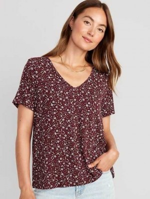 Old Navy Luxe V-Neck T-Shirt Red | MNP590437