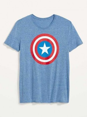 Old Navy Marvel Captain America Gender-Neutral T-Shirt Blue | OSD074926