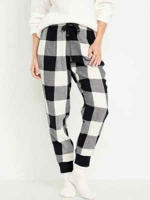 Old Navy Matching Flannel Jogger Pajama Pants Black | QEK604351