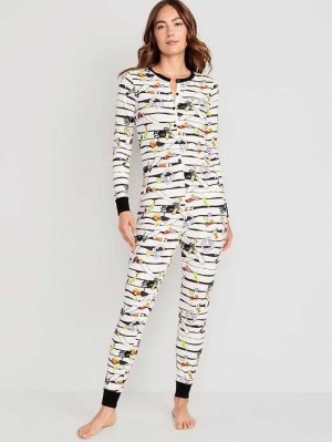 Old Navy Matching Halloween One-Piece Pajamas Mummy Treats | BGJ120498