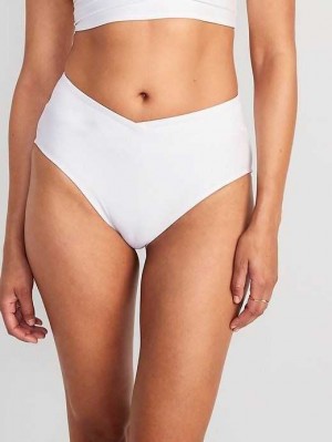 Old Navy Matching High-Waisted Cross-Front Bikini Swim Bottoms Calla Lily | RTF423051