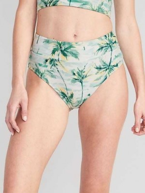 Old Navy Matching High-Waisted Printed Banded Bikini Swim Bottoms Scenic Palms | RJD496850