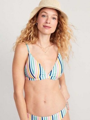 Old Navy Matching Printed Triangle Bikini Swim Top Multicolor Stripes | NDM820973