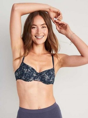 Old Navy Mesh Underwire Balconette Bra Navy | PZS981503