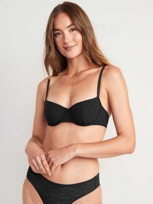 Old Navy Mesh Underwire Balconette Bra Panther | BDO276841