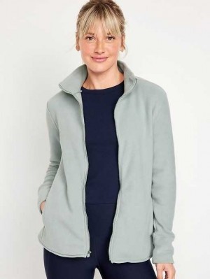 Old Navy Microfleece Zip Jacket Silver Olive | QKY037261