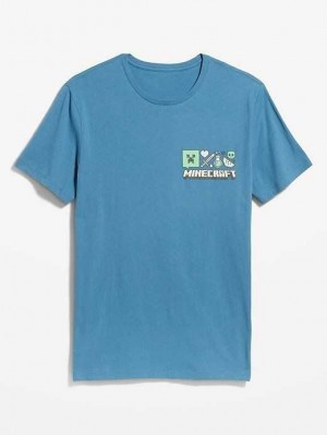 Old Navy Minecraft Gender-Neutral Graphic T-Shirt Blue | XUY513079