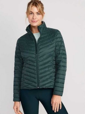 Old Navy Narrow-Channel Quilted Puffer Jacket Deep Green | CPN650324