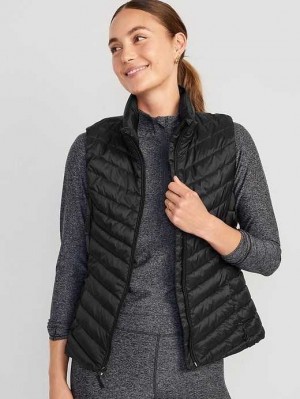 Old Navy Narrow-Channel Quilted Puffer Vest Black | KOY089635