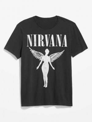 Old Navy Nirvana Gender-Neutral Graphic T-Shirt Black | PLG785614