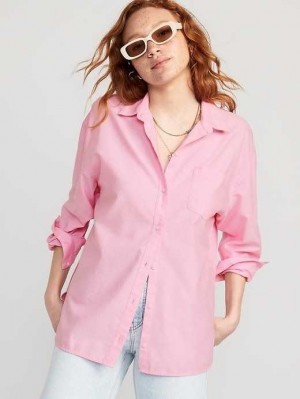 Old Navy Oversized Boyfriend Shirt Pink | ZVW608943