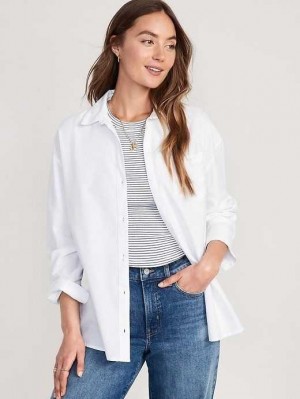 Old Navy Oversized Boyfriend Shirt White | VEZ730462