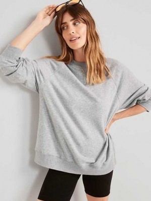 Old Navy Oversized French Terry Tunic Sweatshirt Grey | XVB398156