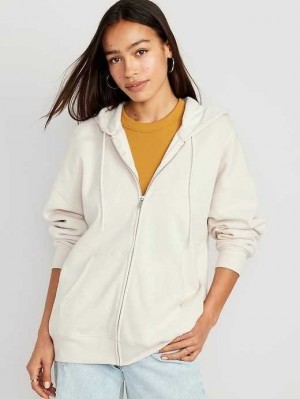 Old Navy Oversized Full-Zip Hoodie Beige | IDF127698