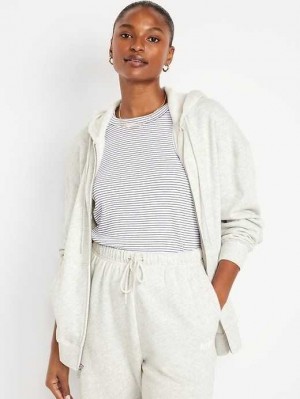 Old Navy Oversized Full-Zip Hoodie Light Grey | ZDK590134