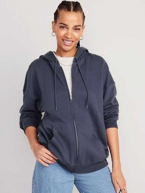 Old Navy Oversized Full-Zip Hoodie Volcanic Glass | BSY690345