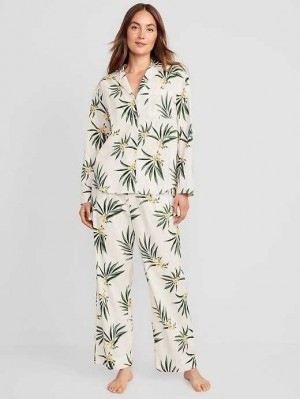 Old Navy Oversized Printed Poplin Pajama Set Pink | JOK617804