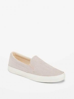 Old Navy Perforated Faux-Suede Slip-On Sneakers Dawn Light | BWK704921