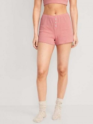 Old Navy Pointelle-Knit Pajama Shorts Coral | CGD482350