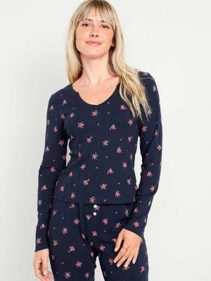 Old Navy Pointelle Knit Pajama Top Navy | WHB549261