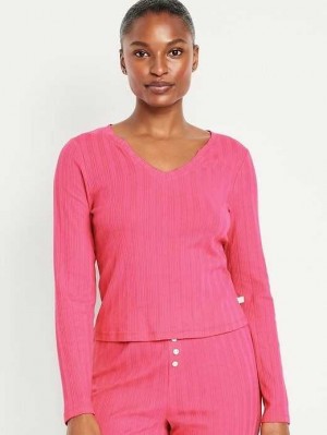 Old Navy Pointelle Knit Pajama Top Pink | GUP746281