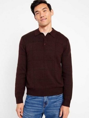 Old Navy Polo Pullover Sweater Burgundy | AQX260389