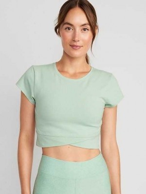 Old Navy PowerChill Cropped Cross-Front T-Shirt Briny Water | UOH569824