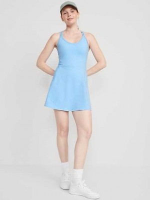 Old Navy PowerChill Sleeveless Strappy Shelf-Bra Dress Breakwater | NVD375680