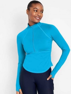 Old Navy PowerSoft 1/2-Zip Pullover Blue | BCV842671