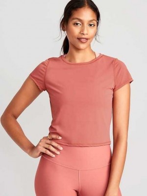 Old Navy PowerSoft Cropped T-Shirt Brown | BEG760358