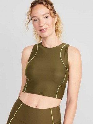 Old Navy PowerSoft Cropped Tank Top Conifer | GWC678915