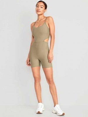 Old Navy PowerSoft Cutout-Waist Bodysuit Fir Tree | ONV127456