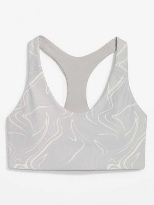 Old Navy PowerSoft Racerback Sports Bra Grey | DLQ502913