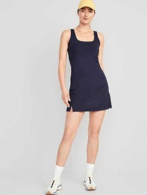 Old Navy PowerSoft Shelf-Bra Support Dress Navy | JSX043572