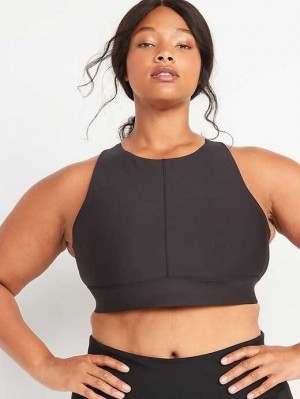 Old Navy Powersoft Cutout Sports Bra Black | XML750231